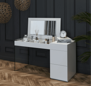 Modrest Volare - Modern White Floating Glass Vanity With Mirror