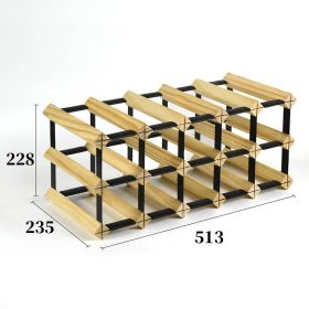 Solid Wood Plaid Wine Rack (Option: 5 × 2 Pine Square Wine Rack)