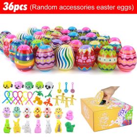 2023 Easter Eggs Happy Easter Decorations Plastic Easter Eggs Candies Chocolate Gift Boxes Colorful Egg DIY Craft for Kids Gift (Color: 36pcs, Ships From: CN)