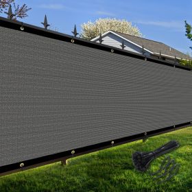 Artpuch Privacy Fence Screen Dark Grey Customized Outdoor Mesh Panels for Backyard, Balcony,Patio,Construction Site with Zip Ties (Color: DARK GREY, size: 4x148 ft)