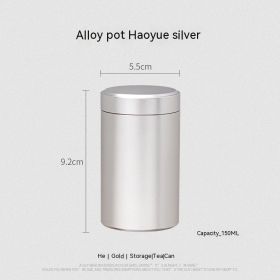 Titanium Aluminum Alloy Tea Box Storage Portable Small Tea Jar (Option: Silver-55x92mm)